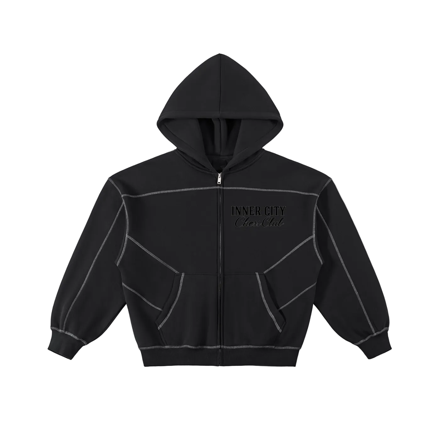 CONTRAST ZIP HOODIE