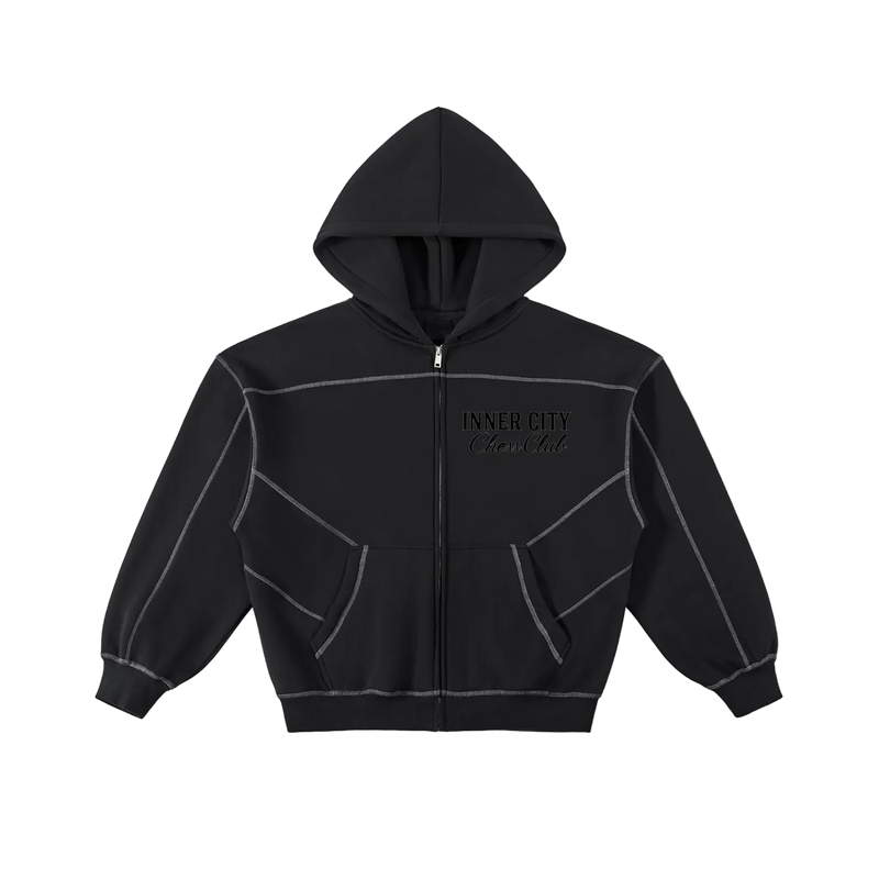 CONTRAST ZIP HOODIE